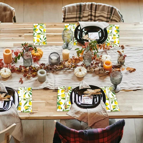 Miniatura 6 de 50 toallas de mano de frutas cítricas amarillo limón, servilletas de papel, toallas de mano desechables para baño, boda, vacaciones, aniversario