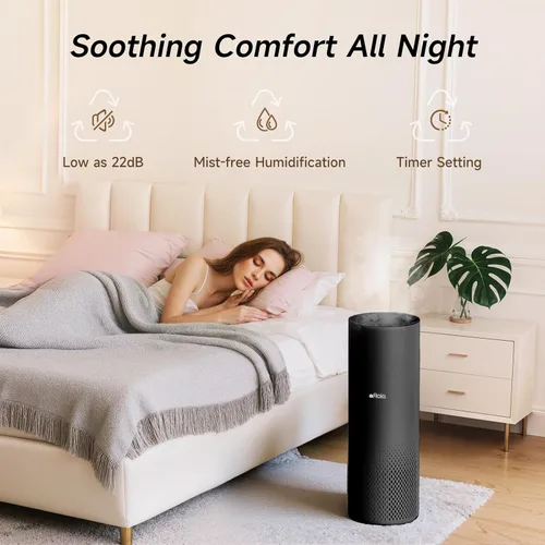 Miniatura 7 de Afloia Humidificador y purificador de aire en uno, combo de purificador de aire y humidificador evaporativo para el hogar, limpiador de aire