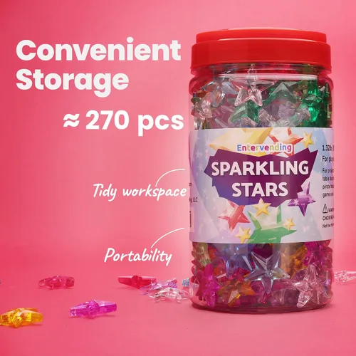 Miniatura 2 de Estrellas de plástico, piedras preciosas y cristales, paquete de 220 piezas (0.9 libras) de relleno de jarrón - Joyas para manualidades - Rocas