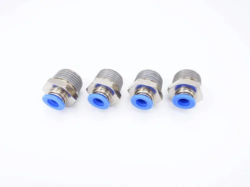 Miniatura 42 de Accesorio de conexión de empuje 5/32" Tubo OD x 10-32 UNF rosca macho, Conectores neumáticos de aire y agua de empuje rápido rectos para macho