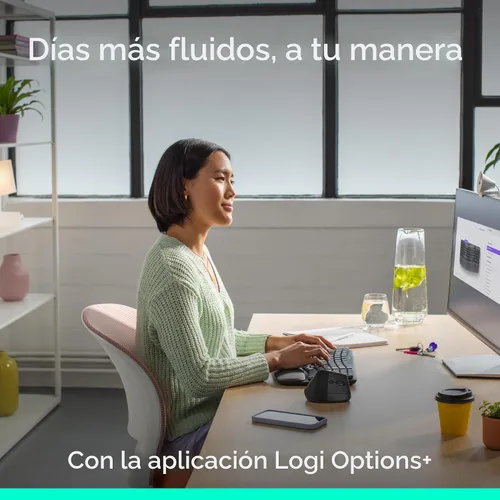Miniatura 8 de Logitech Wave Keys & Lift - Combo ergonómico de teclado y mouse inalámbricos, con reposamanos acolchado, fácil de cambiar, Bluetooth, para sistema