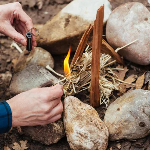 Miniatura 6 de SURVIVE Paquete de 5 unidades de juego permanente para encender fuego de emergencia, llavero de metal, palo impermeable ilimitado
