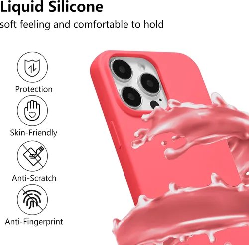 Miniatura 2 de ZTOFERA Funda Crossbody para iPhone 15 Pro con Correa de Cordón Ajustable, Funda Suave de Silicona Líquida para iPhone 15 Pro 6.1 pulgadas - Rosa