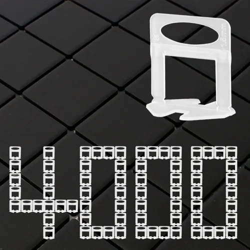 Juego de 4000 espaciadores de nivelación de azulejos de tamaño mediano, sistema de nivelación de azulejos a prueba de óxido para instalación de
