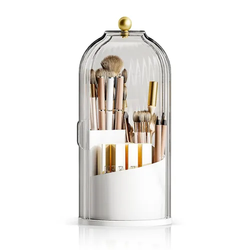 Miniatura 10 de Soporte para cepillos de dientes a prueba de polvo con tapa, soporte giratorio de 360 grados para pasta de dientes para cepillos de dientes