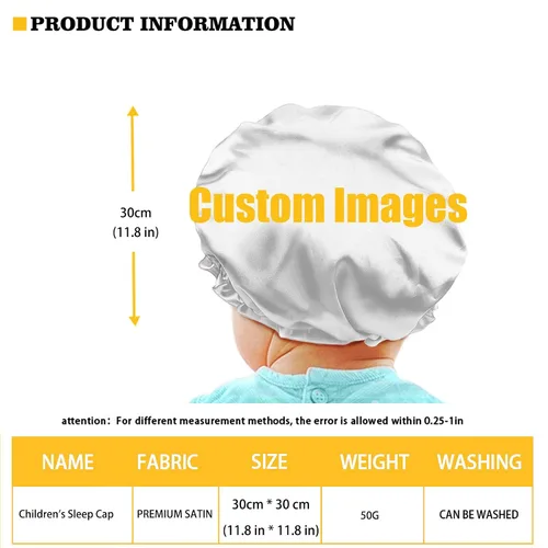Miniatura 2 de Gorro de dormir personalizado para niños, diseño de tu propia foto, gorro de satén personalizado para dormir, regalos personalizables, gorra