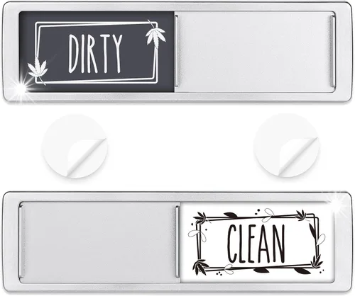 Miniatura 9 de Imán para lavavajillas con el texto en inglés "Dirty" o "Clean", solo cambia cuando lo empujas. Imán fuerte antiarañazos o 3M con opciones que