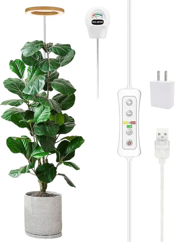 Miniatura 9 de Yadoker - Luz de cultivo LED de espectro completo para plantas de interior, lupa negra, altura ajustable, temporizador automático, bajo voltaje