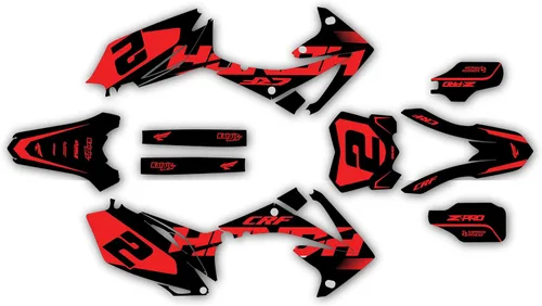 Kit de gráficos para Honda CRF250R 2010-13 y CRF450R 2009-2012 Serie Flight, calcomanías negras de 21 mil para Dirt Pit Bike, motocicleta de Negro