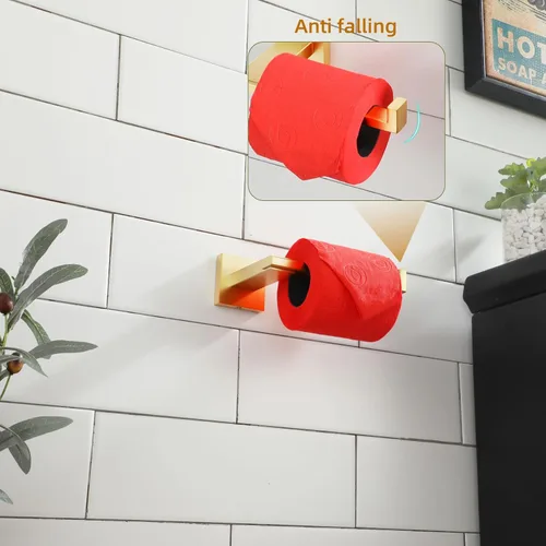 Miniatura 4 de KOKOSIRI Soporte de papel higiénico Dispensador de papel de seda dorado para cocina, baño, baño, soporte para rollo de papel higiénico, acero