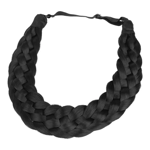 Miniatura 20 de Diadema clásica de cabello sintético trenzado de 5 hebras, trenzas gruesas y anchas, extensión de cabello con elástico para mujeres y niñas