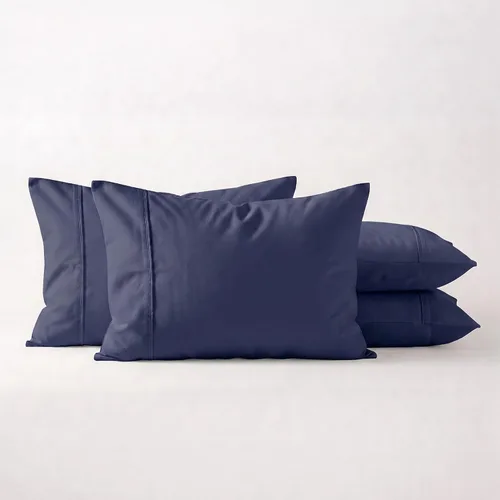 Miniatura 12 de Juego de 4 fundas de almohada tamaño King, color gris oscuro, fundas de almohada egipcias de una sola capa de fibra larga 100% algodón, tejido