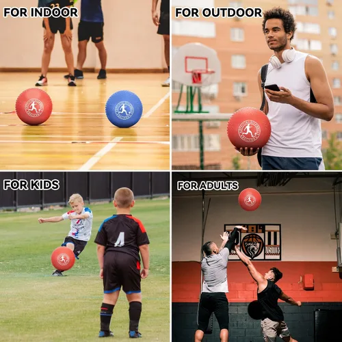 Miniatura 6 de Pelotas de juegos Kickball, pelotas de goma Dodge Balls para niños y adultos, dodgeballs de balonmano, pelota de patada para interior y exterior