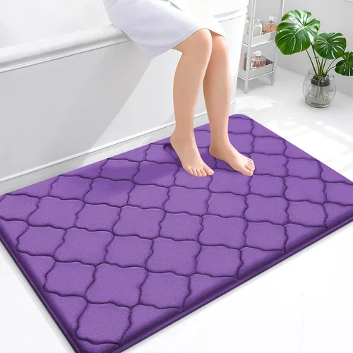 Miniatura 302 de OLANLY Alfombra de Baño de Espuma Viscoelástica de 24 x 16 pulgadas, Ultra Suave y Absorbente, Alfombras de Baño Antideslizantes, Cómodas, Lavables