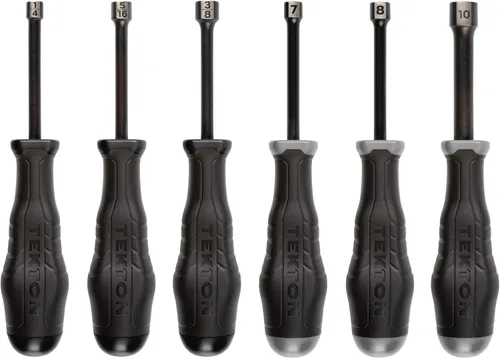 TEKTON - Juego de llaves de tuercas de alto torque con revestimiento de óxido negro, 6 piezas (1/4-3/8 pulg., 7-10 mm) | DHD91301 | Fabricado en EE.