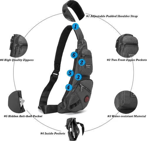 Miniatura 27 de Nicgid Sling Bag - Mochila bandolera para hombre), LYSB01NH075BJ-SPRTSEQIP