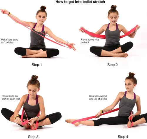 Miniatura 3 de Banda elástica de ballet para danza, gimnasia, animadoras, pilates. Mejora la flexibilidad elástica y mejora el estiramiento diario. Diseñado por PS