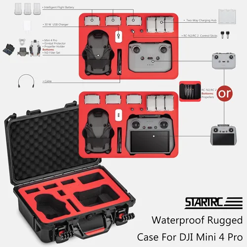 Miniatura 2 de STARTRC Mini 4 Pro Funda de Transporte Dura Impermeable para DJI Mini 3 Pro/3 Accesorios, Estuche de Viaje para Fly More Combo