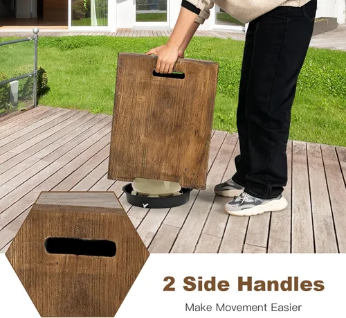 Miniatura 5 de Giantex Mesa escondida de tanque para exteriores, cubierta de tanque de propano para tanque de gas propano estándar de 20 libras, mesa auxiliar