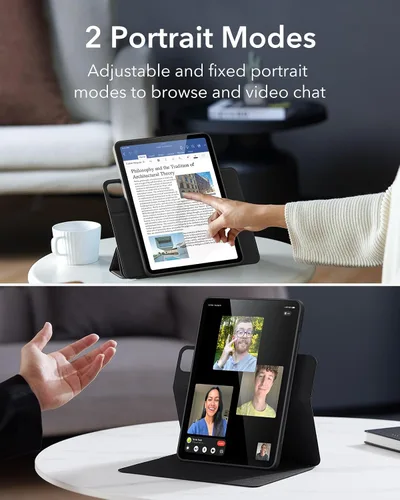 Miniatura 6 de ESR Funda para iPad Air de 11 pulgadas M3/M2 (2025/2024), Funda para iPad Air de 5ª/4ª generación (2022/2020) de 10.9 pulgadas con soporte para Negro