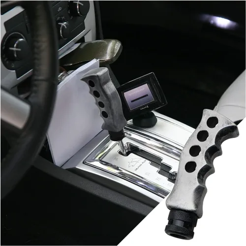 Miniatura 9 de Pomo de palanca de cambios para automóvil, agarre de transmisión manual y automática con mango tipo cuchillo con tornillos adaptadores y llave Negro