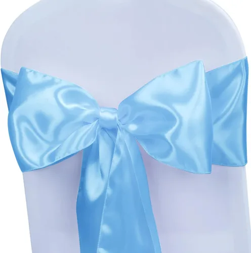 Babenest Bandas de satén para silla, 50 lazos mejorados para silla, lazos para bodas, banquetes, fiestas, Pascua, Navidad, baby shower, decoración