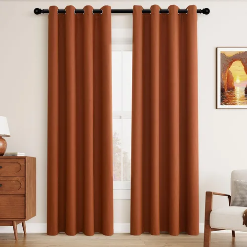 Miniatura 69 de Cream Linen Blackout Curtains 90 Length 2 Panels Set for Living Room Bedroom, 100% Black Out Thermal Insulated Linen Drapes, Room Darkening Grommet