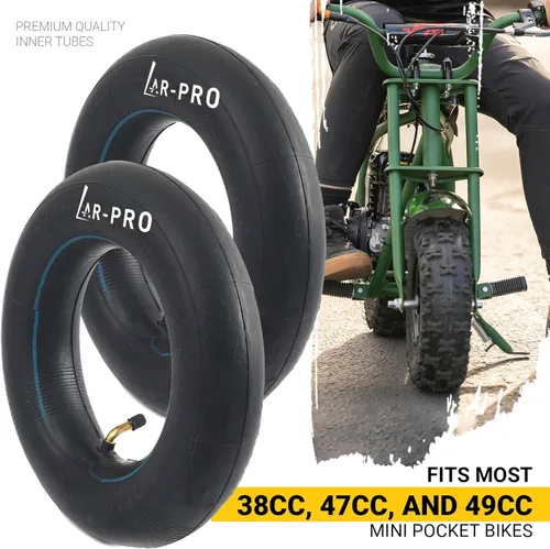 Miniatura 3 de Paquete de 2 tubos interiores de repuesto para mini neumáticos de bolsillo de 90/65-6.5 pulgadas y 110/50-6.5 pulgadas, se adapta a la mayoría