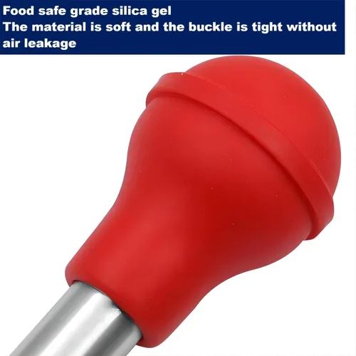 Miniatura 5 de Baster - Baster de pavo de acero inoxidable 18/8, juego de inyector de carne con jeringa con 2 agujas y 2 cepillos de limpieza para untar, para Azul