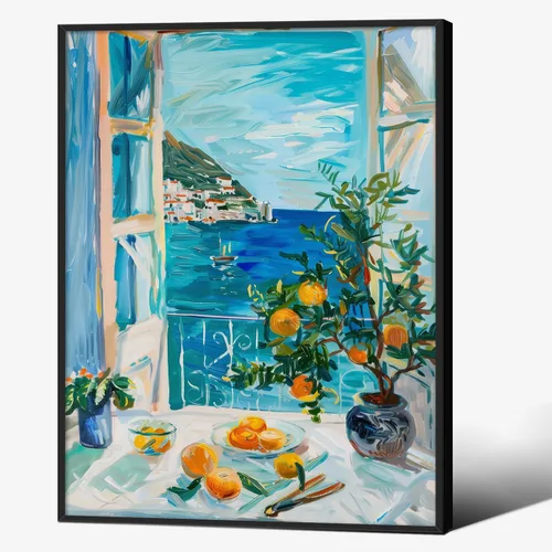Miniatura 14 de Póster de pintura al óleo colorida de ventana abierta, arte de pared abstracto impresionista famoso y moderno, impresiones de lienzo estético