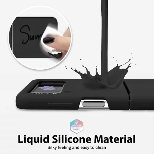 Miniatura 5 de oakxco Funda para teléfono Samsung Galaxy Z Flip 4, agarre de silicona líquida, bonita fina delgada cubierta de gel TPU de goma suave lisa