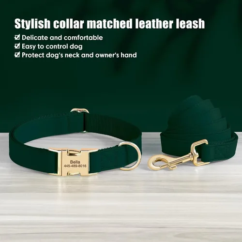 Miniatura 3 de PET ARTIST - Collares personalizados para perros, collar para perro personalizado con etiqueta de nombre silenciosa grabada, hebilla de liberación