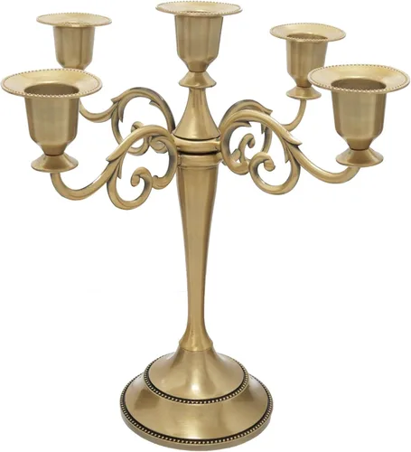 Miniatura 12 de Candelabro de 3 brazos de metal – Portavelas para candelabros para eventos formales, bodas, iglesia, decoración festiva, Halloween – Soporte Cobre