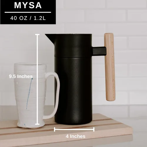 Miniatura 5 de Hastings Collective Jarra térmica de café de 40 onzas – Jarra aislada al vacío de doble pared de acero inoxidable – Cafetera térmica de 1 litro