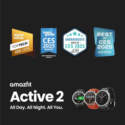 Miniatura 9 de Amazfit Active 2 Sport Smart Watch Fitness Tracker para Android y iPhone, 1.732 pulgadas, batería de 10 días, resistente al agua, mapas GPS, monitor