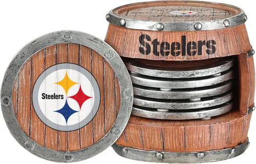 Miniatura 32 de FOCO NFL Team Logo 5-Pack Barrel Beverage Drink Coaster Set