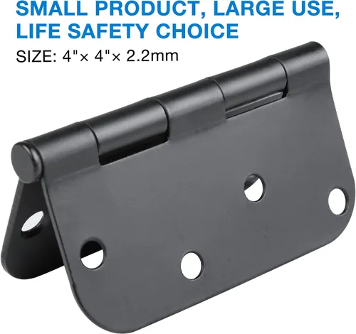 Miniatura 7 de Paquete de 12 bisagras negras mate para puertas exteriores de 4 pulgadas, bisagras para puertas negras mate de 4 pulgadas, bisagras negras