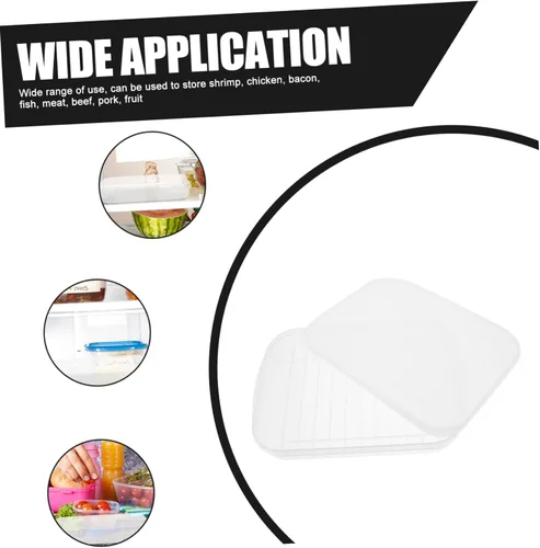 Miniatura 3 de Hemoton Caja apilable para refrigerador, 2 unidades, 9.64 x 7.28 x 1.37 pulgadas, recipientes herméticos transparentes para almacenamiento