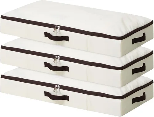 Miniatura 10 de AMJ Cesta de almacenamiento plegable debajo de la cama [2 unidades] con tela duradera para ropa, zapatos, juguetes, mantas, cubos organizadores