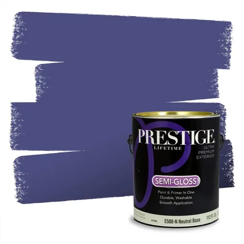 Miniatura 1004 de Pintura Exterior + imprimación PRESTIGE, todo-en-uno, 1 galón, acabado mate, color comparable al Valspar* Royal Gray* VS151-Gris real