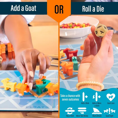 Miniatura 4 de Hootenanny Games Floats McGoats - Juego de mesa Construye una balsa y salva a tus cabras Perfecto para juegos familiares 2-4 jugadores, a