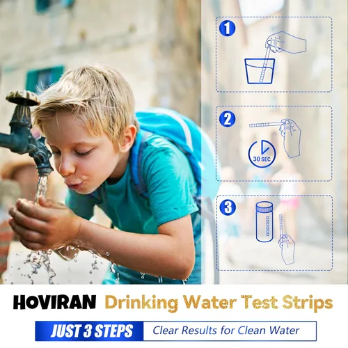 Miniatura 4 de 125 unidades Tiras de prueba de agua potable - Kit de prueba de agua para el hogar, pozo para detectar plomo, dureza, hierro, cobre, metales