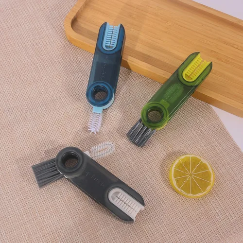 Miniatura 8 de Set de cepillos de limpieza de 3 en 1 para tapas de tazas, herramientas de limpieza multifuncionales para botellas aisladas, limpiador de portavasos