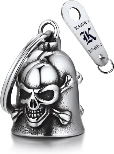 Miniatura 28 de Bandmax Llavero de motocicleta para motociclista, de acero inoxidable, campanas de guardián de conducción segura para motocicletas