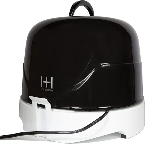 Annie Hot & Hotter - Secador de campana iónico de cerámica extra grande 2500, 8 libras Negro / Blanco