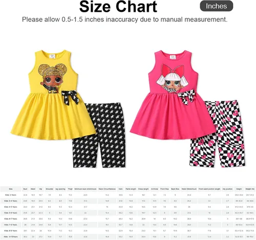 Miniatura 7 de L.O.L. Surprise! Conjunto de pantalones cortos sin mangas para niñas, conjunto de 2 piezas de 3 a 10 años