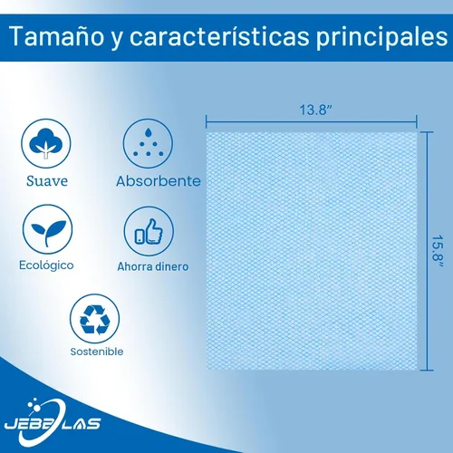Miniatura 3 de JEBBLAS Toallas de limpieza desechables y paños de cocina, toallas reutilizables, toallitas de limpieza prácticas, 50 unidades/paquete, azul