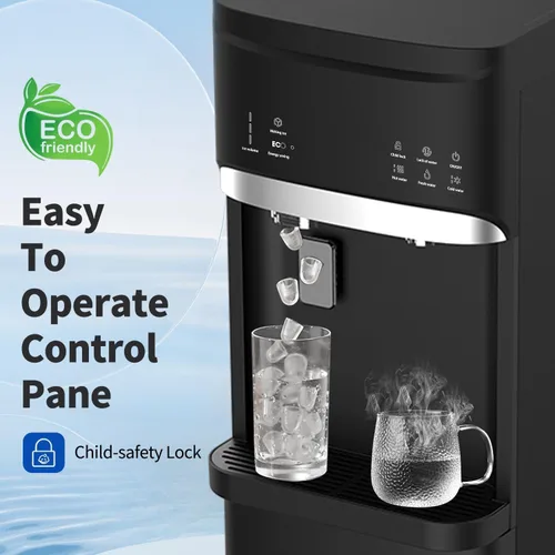 Miniatura 4 de Dispensador de enfriador de agua 4 en 1 de agua caliente/frío/habitación con máquina de hielo, carga inferior, capacidad diaria de 22 libras