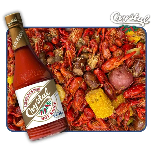 Miniatura 3 de Crystal Louisiana's Pure Hot Sauce con ajo, 12 onzas, pimientos de cayena añejos, calor medio, sabor Gumbo a Bloody Mary's