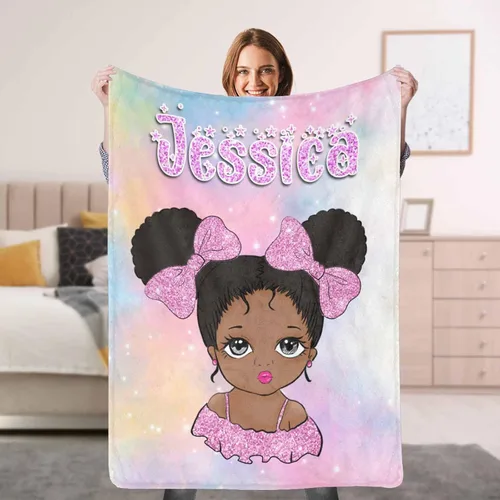 Miniatura 19 de Manta de forro polar personalizada para niños, adolescentes, niños y niñas, bebé, manta con nombre personalizado, manta mágica de arco iris, regalo
